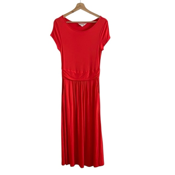 Boden Amelie Jersey Midi Dress Women’s Size 6 Regular Short Sleeve Orange Red - Picture 2 of 10